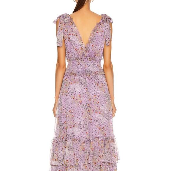 Alexis Clemence Tiered Ruffle Maxi Dress Purple Bouquet sz Xs - Picture 4 of 10